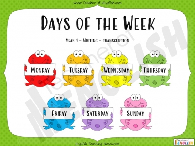 Days of the Week - Year 1
